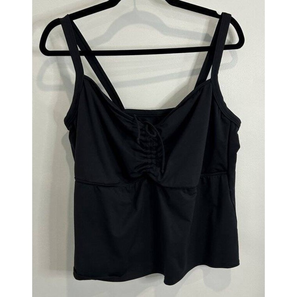 Lands End Black Tankini Swimsuit Underwire Cups Size 22W